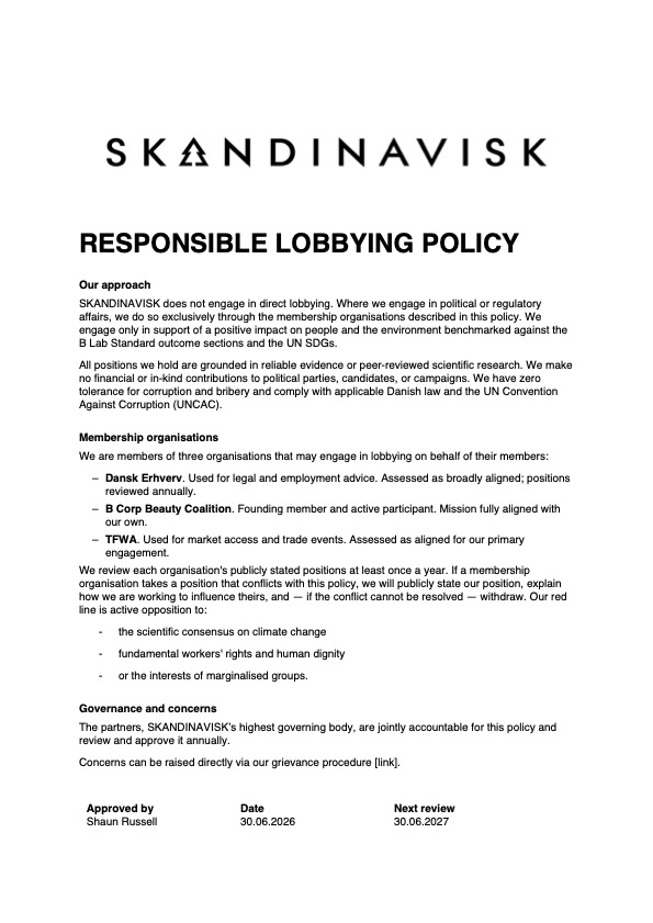 Lobbying policy