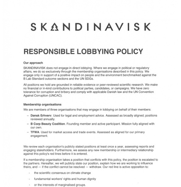 Lobbying policy