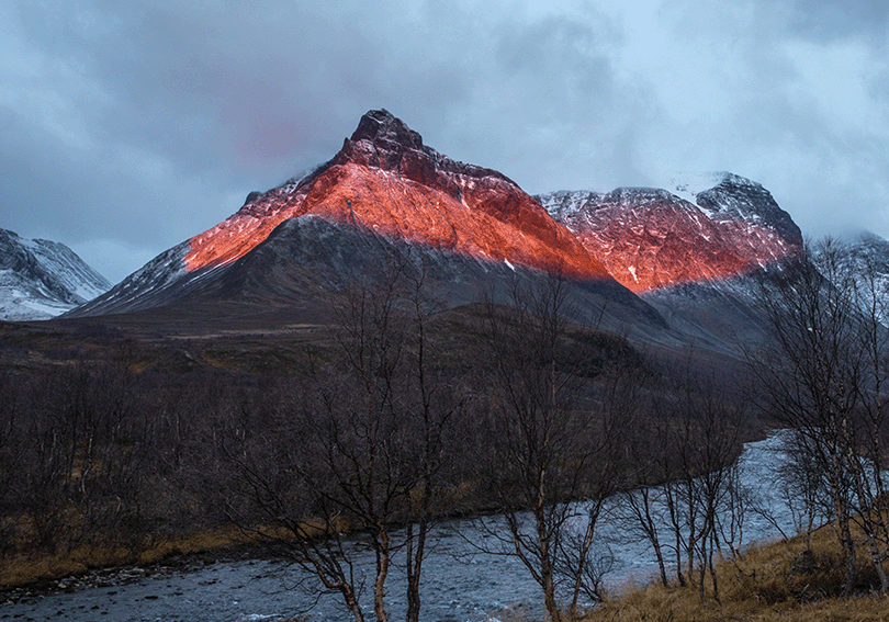 mountains during sunset